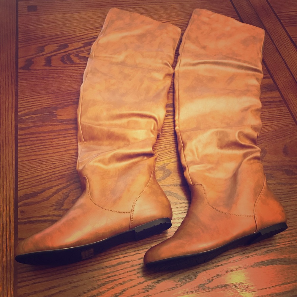 New Dark Tan Over-the-Knee Boots